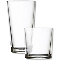 Circleware Simple Home Huge 12-Piece Glassware Set of Highball Tumbler Drinking Glasses and Whiskey Cups for Water, Beer, Juice, Ice Tea Beverages, 6-15.75 oz & 6-12.5 oz, Clear