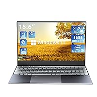 Morostron Win11 Laptop Computer, 15.6 Inch N5095 Quad core 16GB RAM 512G SSD, FHD 1920 * 1080 IPS Display Notebook PC, Backlit Keyboard, Finger Print Touch ID, AC WiFi,All-Metal Body