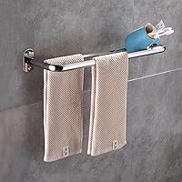 Towel Rack,1-Tier 2-Tier Bath Towel Rack,Stainless Steel Towel Bar Rail,Wall Mounted Towel Holder,for Kitchen Bathroom Toilet Hotel Office-Double_Rod-80Cm/Double Rod-50Cm