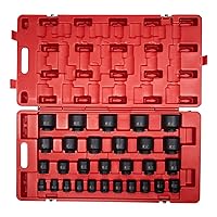 4696 3/4-Inch Drive SAE Master Impact Socket Set, Standard, 6-Point, Cr-Mo, 3/4-Inch - 2-7/17-Inch, 29-Piece