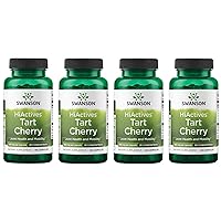 Swanson HiActives Tart Cherry - Natural Supplement Supporting Joint Health, Mobility & Flexibility - Helps Strengthen Collagen Structures & Connective Tissue - (60 Capsules, 465mg Each) (4 Pack)