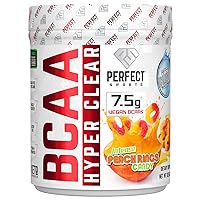 PERFECT SPORTS, BCAA Hyper Clear, 7.5G Vegan BCAAs 310G Intense Peach Rings