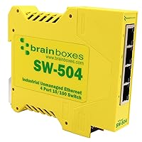 Brainboxes Switch - 4 Ports - DIN Rail mountable (SW-504)
