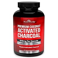 Divine Bounty Organic Activated Charcoal Capsules - 600mg Coconut Charcoal Pills - 90 Veggie Caps