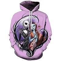 Unisex Nightmare Before Christmas Jack & Sally Novelty Hoodie 3D Print Sweatshirts Hoodie