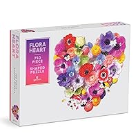 Flora Heart 750 Piece Shaped Puzzle from Galison - Vivid and Bright Puzzle Featuring The Photographic Work of Julie Seabrook Ream, Challenging and Fun, Thick and Sturdy Pieces, Makes an Amazing Gift!
