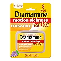 Dramamine Motion Sickness Less Drowsy Raspberry Cream Chewable Tablets 12 Count 2 Pack Kids Grape Flavored Chewable Tablets Motion Sickness Relief 8 Count