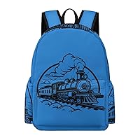 Vintage Trains Backpack Printed Laptop Backpack Casual Shoulder Bag Business Bags for Women Men