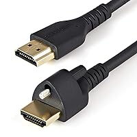 StarTech.com 2m(6ft) HDMI Cable with Locking Screw - 4K 60Hz HDR - High Speed HDMI 2.0 Monitor Cable with Locking Screw Connector for Secure Connection - HDMI Cable with Ethernet - M/M (HDMM2MLS)
