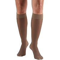 Truform Sheer Compression Stockings, 30-40 mmHg, Women's Knee High Length, 30 Denier, Taupe, Small