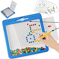 Large Magnetic Dots Board for Kids: Montessori Magnetic Drawing Board Toddler Autism Sensory Activity Airplane Car Ride Trip Travel Game Educational Toys Gifts for Boys Girls Age 3 4 5 6 7 8 Year Old
