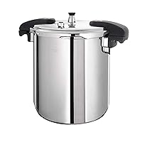 Buffalo Pressure Cooker 21 Qt Stainless Steel - Large Canning Pot with Lid for Home, Commercial Use - Easy to Clean Any Stove Top Pressure Canner, Can Cooker - SG Certificate QCP420