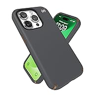Speck iPhone 15 Pro Case - Built for MagSafe, Drop Protection - Scratch Resistant, Soft Touch, 6.1 Inch Phone Case - Presidio2 Pro Charcoal Grey/Cool Bronze/White