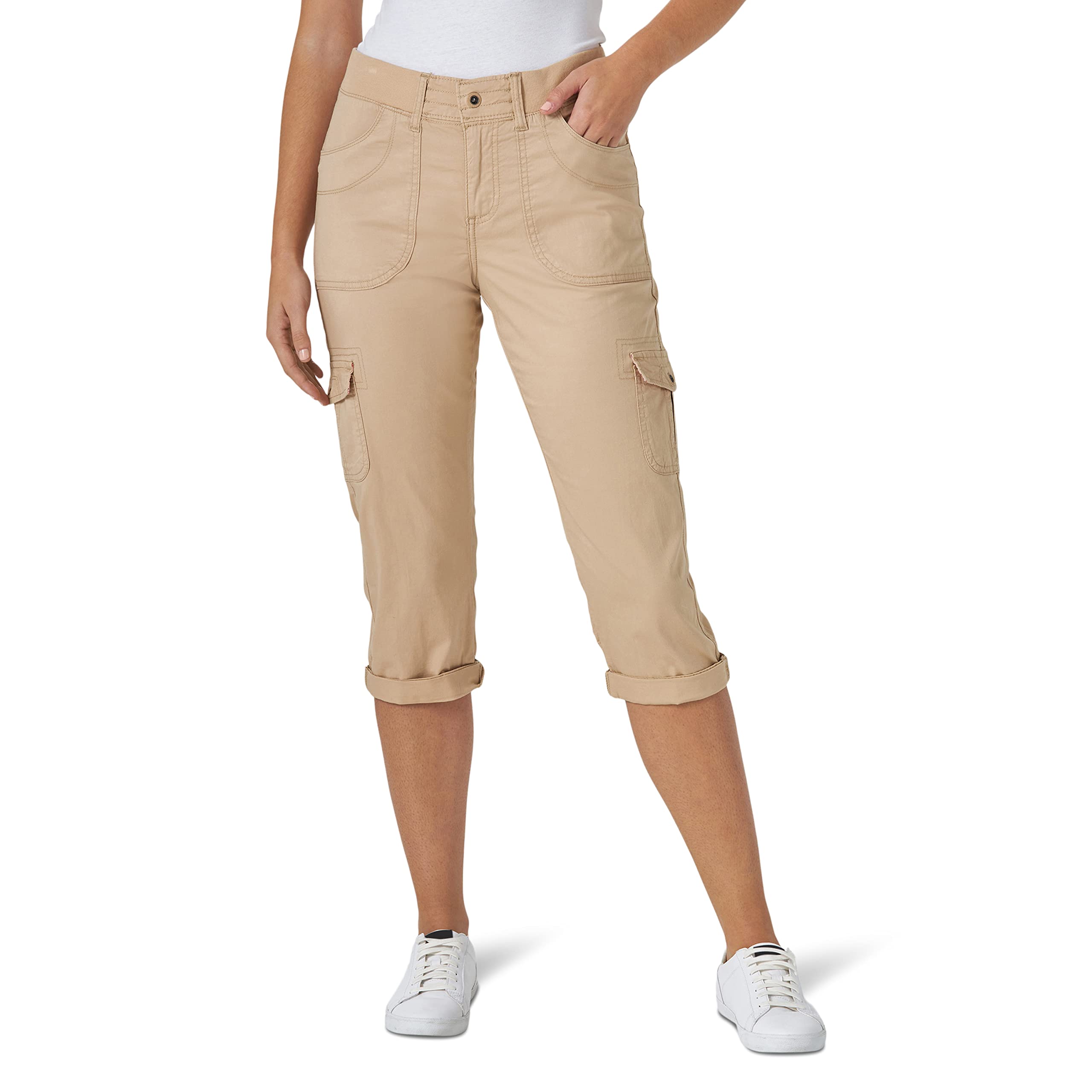 Lee Women's Flex to Go Mid Rise Seamed Cargo Pant, Fort Green, 0 at Amazon  Women's Clothing store