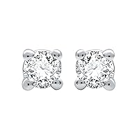 1/10 ct. T.W. Round Lab Diamond (SI1-SI2 Clarity, F-G Color) and Sterling Silver Stud Earrings