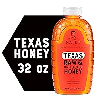 Nate's Texas 100% Pure, Raw & Unfiltered Honey - 32 oz. Squeeze Bottle - All-natural Sweetener