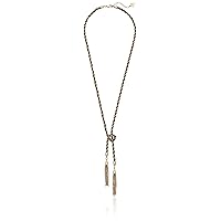 GUESS Knotted Rope Chain Lariat with Tassel Y-Shaped Necklace, Metal