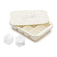 W&P Peak Silicone Everyday Ice Tray w/ Protective Lid | Speckled White | Easy to Remove Ice Cubes | Food Grade Premium Silicone | Dishwasher Safe, BPA Free