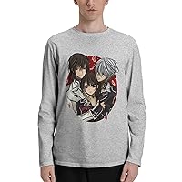 Manga Vampire Knight Long Sleeve Shirt Crew Neck Fashionable Cotton Mens' Shirts Black