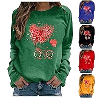 Christmas Crewneck Sweatshirt Couples Gift Patterned Turtleneck Shirts Thermal Date Plaid Shirts for Women