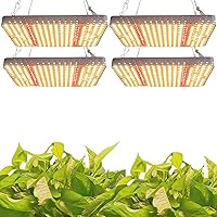 4Pcs Grow Lights for Indoor Plants Full Spectrum - Small Led Plant Light with On/Off Switch & Daisy Chain for Seed Starting