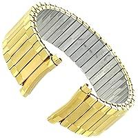 18-21mm Hadley Roma IP Gold Plated Stainless Curved Mens Expansion Band 7725