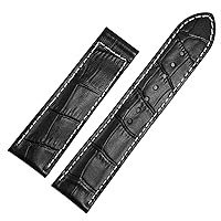 Genuine Leather watch band For Omega Frosted Folding Buckle Watch Chain 20mm 22mm Strap