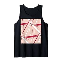 Viva Magenta And White Strips On Pale Dogwood Tank Top