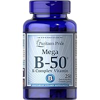 Vitamin B-50 Complex Supports Energy Metabolism, 250 Caplets, by Puritan's Pride, 250 Count (Pack of 1) (585)