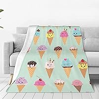 Ice Cream Cones Print Soft Blanket 60