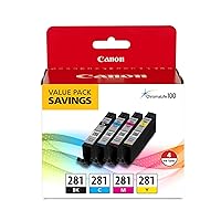 Canon CLI-281 XL BKCMY Four Color Value Pack Compatible to TR8520, TR7520, TS9120 Series,TS8120 Series, TS6120 Series, TS9521C, TS9520, TS8220 Series, TS6220 Series