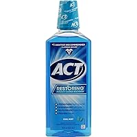ACT Restoring Fluoride Mouthwash 18 fl. oz. Strengthens Tooth Enamel, Cool Mint