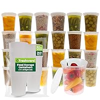 Food Storage Containers [240 Set] 32 oz Plastic Deli Containers with Lids, Slime, Soup, Meal Prep Containers | BPA Free | Stackable | Leakproof | Microwave/Dishwasher/Freezer Safe