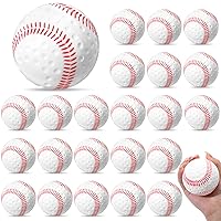 24 Pieces Dimpled Baseballs with Red Seam Pitching Machine Baseballs Practice Baseballs for Hand Eye Coordination, Batting Hitting Training and Fielding Practice