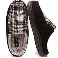ONCAI Mens Felt Slippers,Wool and Cotton-Blend High-Density Memory Foam Clogs House Slippers with Indoor and Outdoor Rubber Soles (US Size 7-15)