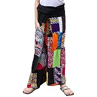 RaanPahMuang Thai Fisherman Boys Girls Loose Yoga Pirate Harem Unisex Wrap Pants