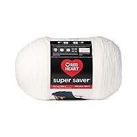 Super Saver 1000gm White Yarn - 1 Pack of 35.2oz/998g - 100% Acrylic - #4 Worsted (Medium) - 1860 Yards for Knitting, Crocheting, Crafts & Amigurumi
