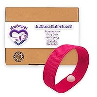 AcuBalance Snap Bracelet- Vertigo, Dizziness- Calming Stress Relief- Natural Sleep Aid- Pain Free Acupressure- Waterproof, Durable, 8+ Colors (X-Small 5, Rose)