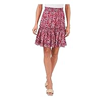 Vince Camuto Women's Meadow Medley Smocked Tiered Skirt (XL, Cosmo Pink)