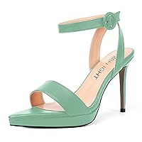 Womens Open Toe Sexy Heels Solid Matte Ankle Strap Night Club Stiletto High Heel Sandals 4 Inch