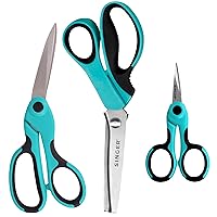 SINGER ProSeries Scissors Set - 9” Pinking Shears, 8.5” Heavy Duty Scissors & 4.5” Detail Scissors - Stainless Steel, Comfort Grip for Quilting, Dressmaking & Tailoring - Professional Cutting Tools