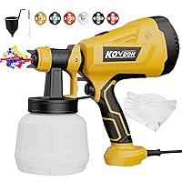 Paint Sprayer, 700W HVLP Spray Gun, 6 Copper Nozzles & 3 Spray Patterns, Easy to Clean, Ideal Spray Gun for Furniture, Cabinets, Fences, Decks, Walls, DIY Projects, etc. KD27 Yellow