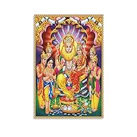 RCIDOS Narasimha Poster ​Indian God Poster ​devotionele Posters Canvas Painting Posters And Prints Wall Art Pictures for Living Room Bedroom Decor 08x12inch(20x30cm) Unframe-style