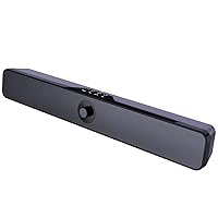 Computer Speaker, Sound bar with 16W Stereo Sound and Enhance Bass, 20 Hours Playtime, Bluetooth 5.0, Aux-in, USB Disk, and TF Card Input, PC Speaker for Desktop, Laptop, Tablets, Phone, Gaming