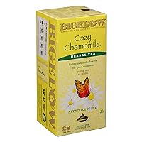 Bigelow Cozy Chamomile Herbal Tea Bags 28-Count Boxes (Pack of 6) Chamamile Tea Bags Relaxing Herbal Tea All Natural Gluten Free
