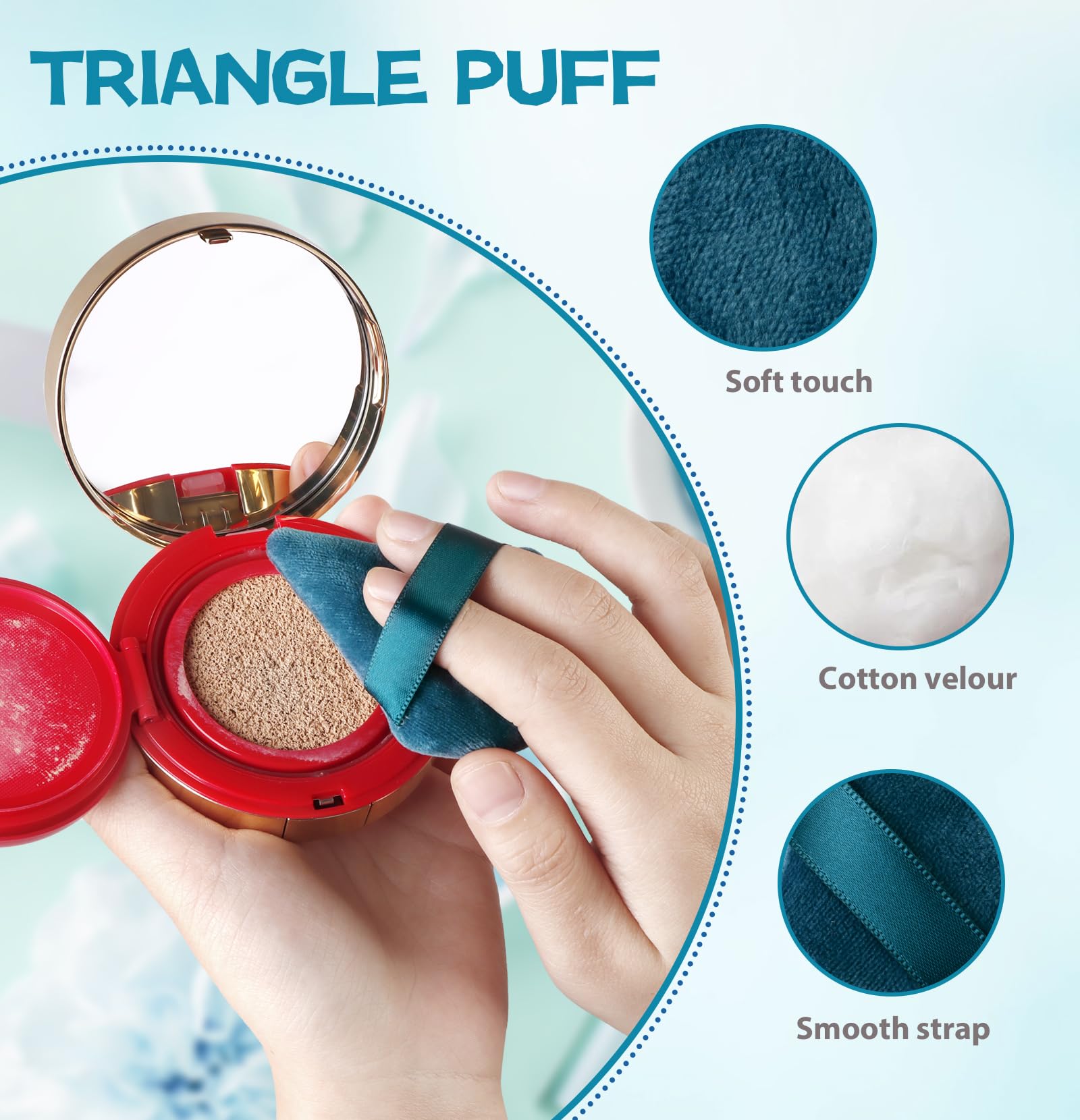 8 Pieces Triangle Powder Puff Face Soft Triangle Makeup Puff Velour Cosmetic Foundation Blender Sponge Beauty Makeup Tools