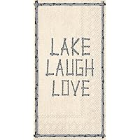 Boston International Ideal Home Range 3-Ply Paper Guest Towel Napkins, Lake Laugh Love, 8.5