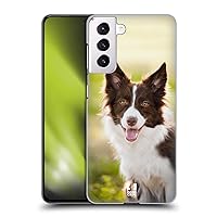 Head Case Designs Brown Border Collie in Summer Popular Dog Breeds Hard Back Case Compatible with Samsung Galaxy S21 5G