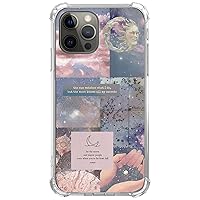 Celestial Collage Case Star Zodiac Cover for iPhone 13 Pro Max, Blue Aesthetic Celestial Collage Case for Girls Boys Women Men, Unique Trendy TPU Bumper Case for iPhone 13 Pro Max,Blue