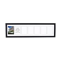 CreativePF- 7 Opening Glass Face Black Picture Frame to hold 5 by 7 inch Photographs including 10x40-inch White Mat Collage